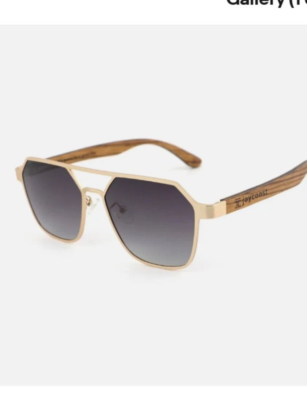 Joycoast Maverick Hexagon Wooden Sunglasses polarized UV400 Unisex w/ Case